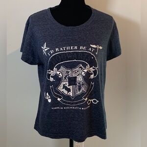 I’d Rather Be At Hogwarts Graphic Tee Women’s Large Harry Potter Wizardry School